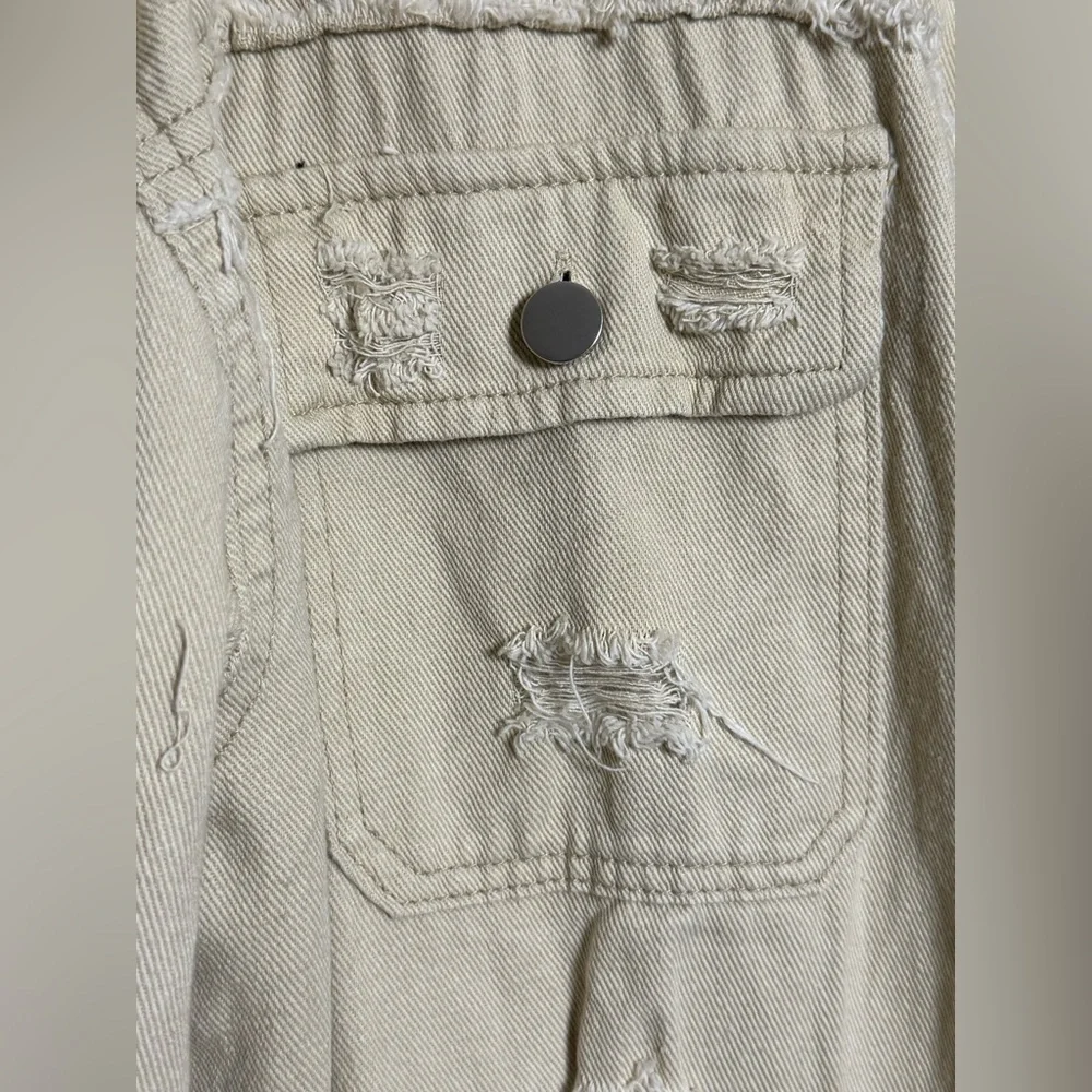 Distressed Tan Denim Jacket - Picture 4 of 11